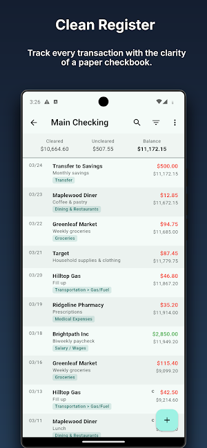Caffeinated Checkbook Screenshot 1