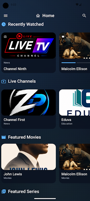 Aura IPTV - TV & VOD Player Screenshot 0