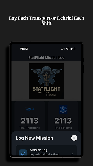 StatFlight Mission Log Screenshot 1