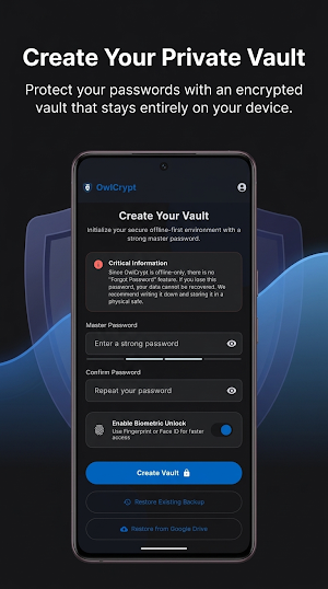 Offline Password Safe OwlCrypt Screenshot 0