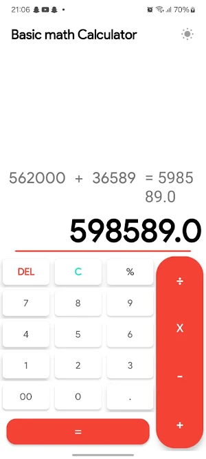 Basic Math Calculator Screenshot 0