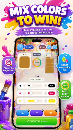 Color Blend Puzzle - Paint Mix Screenshot 1