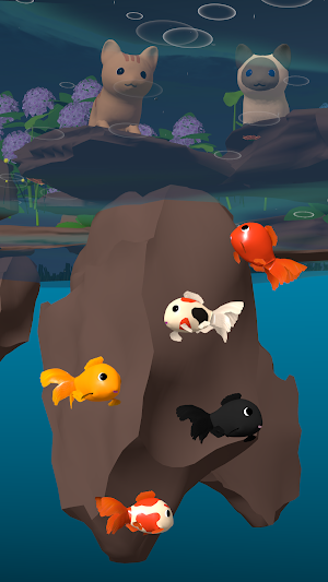 Goldfish & Cat Simulator in rainy pond Screenshot 0