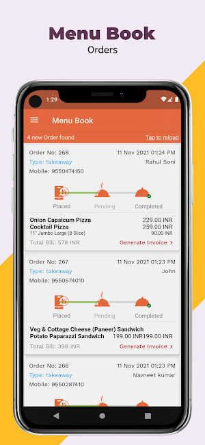 Menubook Restaurants/Hotels  Application Screenshot 0