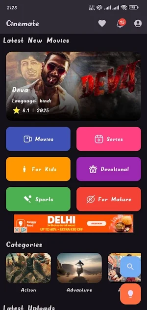 Cinemate - Movies & Web Series Screenshot 0