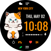 Lucky Cat Digital Watch Face
