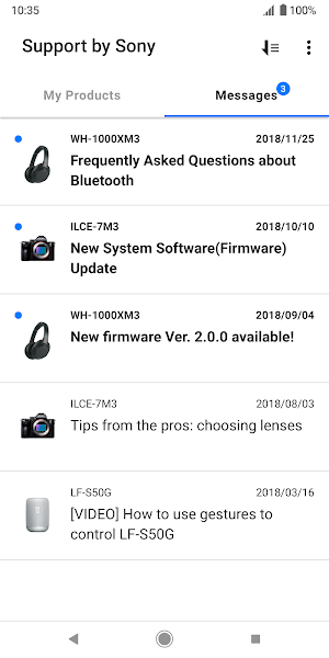 Support by Sony: Find support Screenshot 1