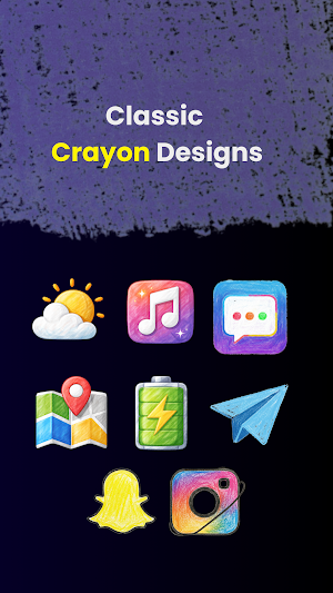 Crayon Icons Pack: Pastel Icon Screenshot 2