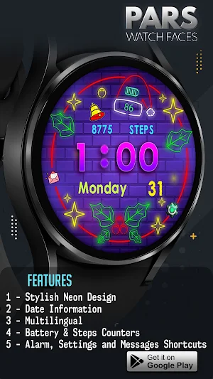 Pars Christmas Watch Face Screenshot 0