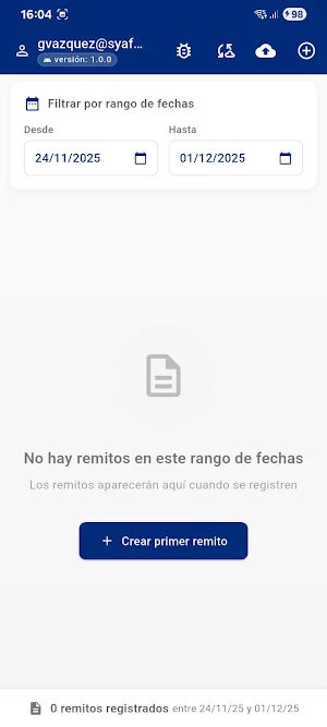 SYAF Remitos (testing) Screenshot 1