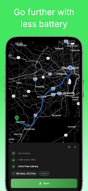 EcoNav: Battery Saving Maps Screenshot 1