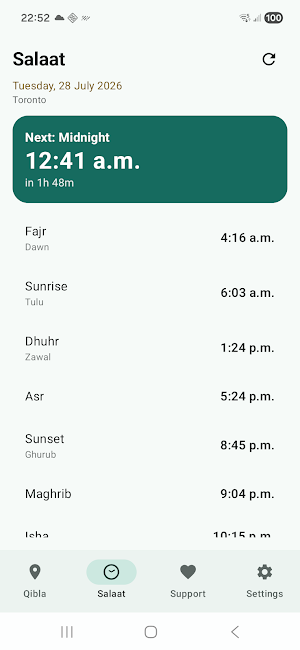 Shia Prayer Times & Qibla Screenshot 0
