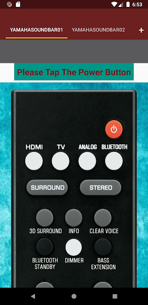 Yamaha Soundbar Remote Screenshot 1