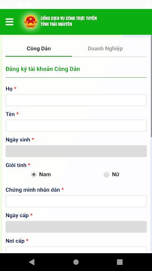 DVC - Dịch vụ công tỉnh Thái Nguyên Screenshot 3