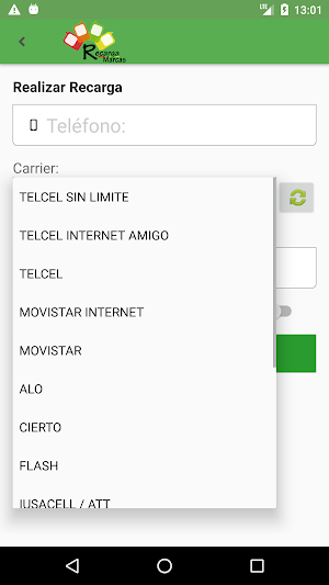 RecargaMarcas TAE Screenshot 3