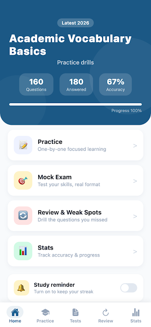 Academic Vocabulary Basics Screenshot 0