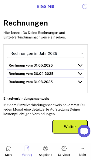 BIGSIM Servicewelt Screenshot 2