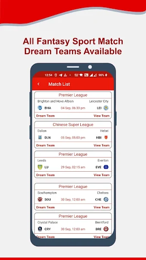 My Fantasy Sport Dream Team Screenshot 2