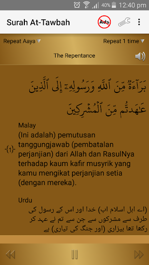 Surah At-Tawbah - سورة التوبة Screenshot 1