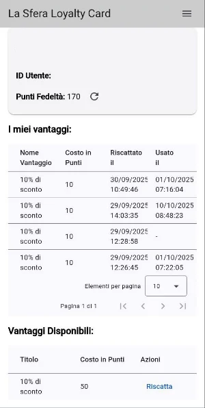 La Sfera Loyalty Card Screenshot 0