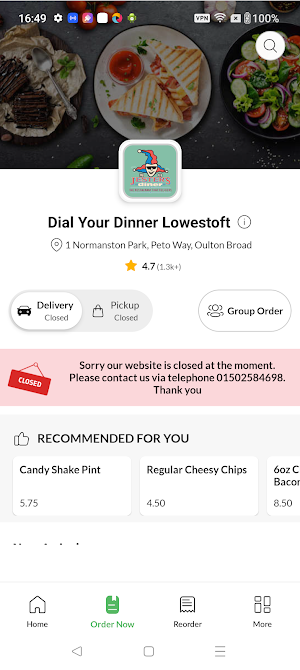 Dial Your Dinner Lowestoft Screenshot 1
