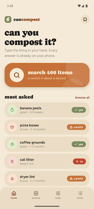 cancompost: what can I compost Screenshot 0