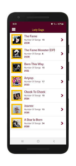Lady Gaga Lyrics & Wallpapers Screenshot 1