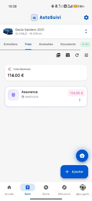 AUTOSUIVI - Suivi Automobile Screenshot 2