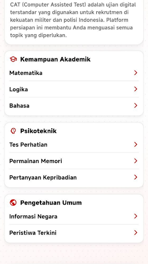 Persiapan CAT TNI Polri Screenshot 0