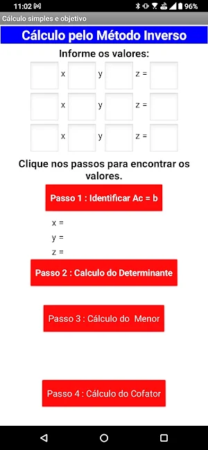 Sistemas e equações lineares Screenshot 2