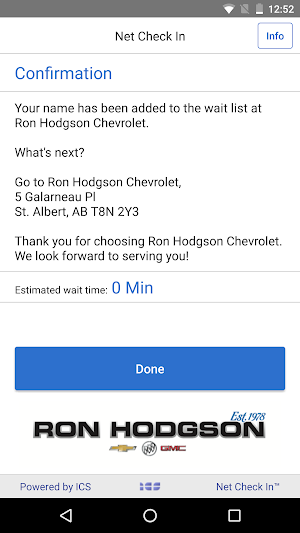 Net Check In - Ron Hodgson Chevrolet Screenshot 2