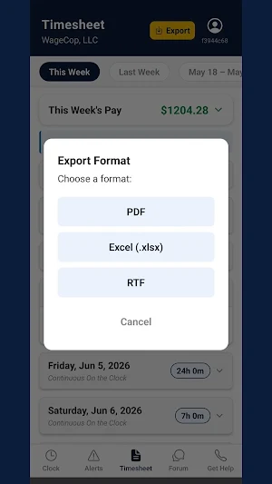 WageCop: Timesheet & Hours Screenshot 3