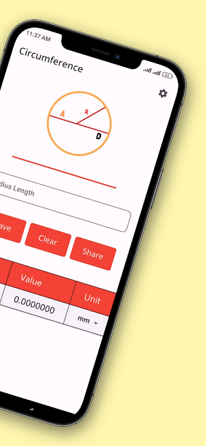 Circumference to Diameter Calc Screenshot 1
