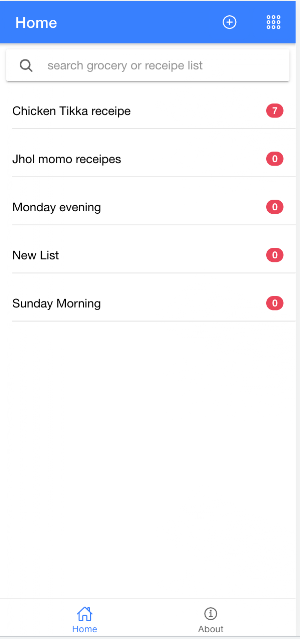Home Grocery List App Screenshot 0