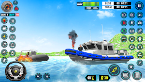 Police Boat Chase Game Boat 3D Screenshot 2