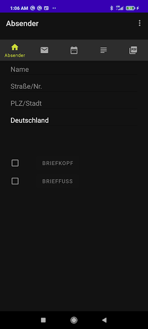 Write, send and print letters as PDF files Screenshot 1