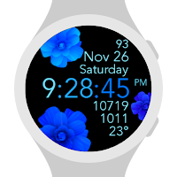 Blue Flowers Watch Face