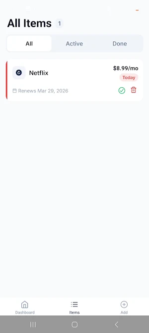 Renew & Return Tracker Screenshot 3