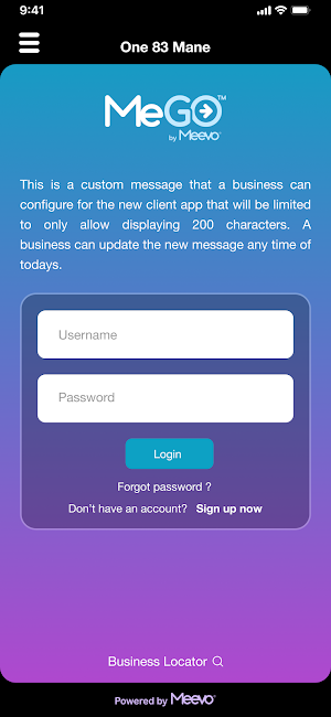 MeGo Client Screenshot 1