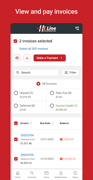 Hi-Line Cooperative Portal Screenshot 1