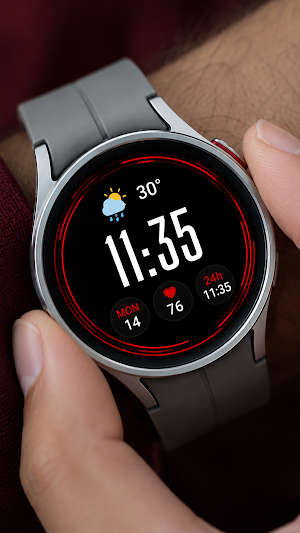 Red Black Watchface Screenshot 3