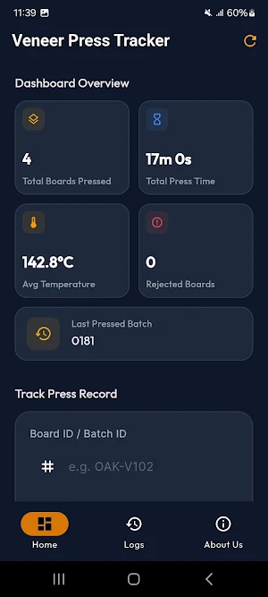 Veneer Press Tracker Screenshot 0