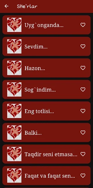 She`rlar va Statuslar Screenshot 2