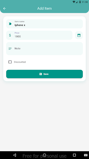 Shopping Journal Screenshot 0