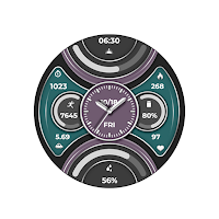 Stacked Purple Green Wear OS
