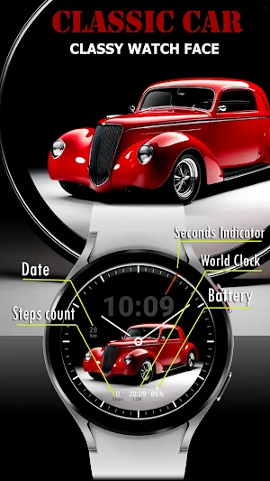 Classic Car - Watch Face Screenshot 1