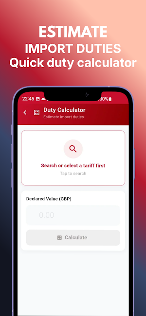 UK Tariff & Duty Calculator Screenshot 2