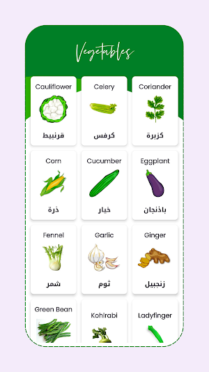 Vegetable Names in Arabic Screenshot 2