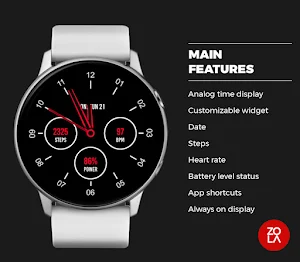 Analogue Red Watch Face Screenshot 1
