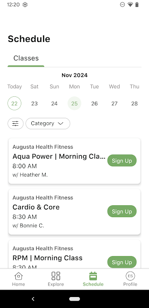 Augusta Health Fitness Screenshot 2